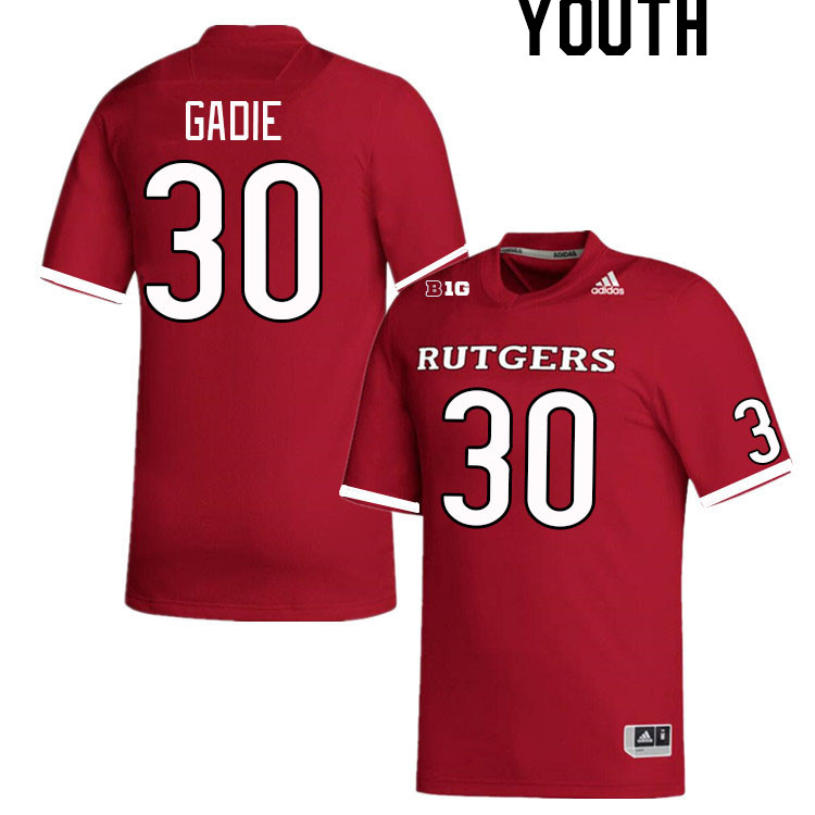 Youth #30 Sam Gadie Rutgers Scarlet Knights College Football Jerseys Stitched Sale-Scarlet